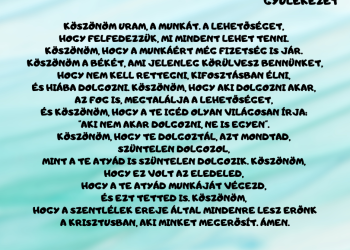 Köszönöm Uram, a munkát.